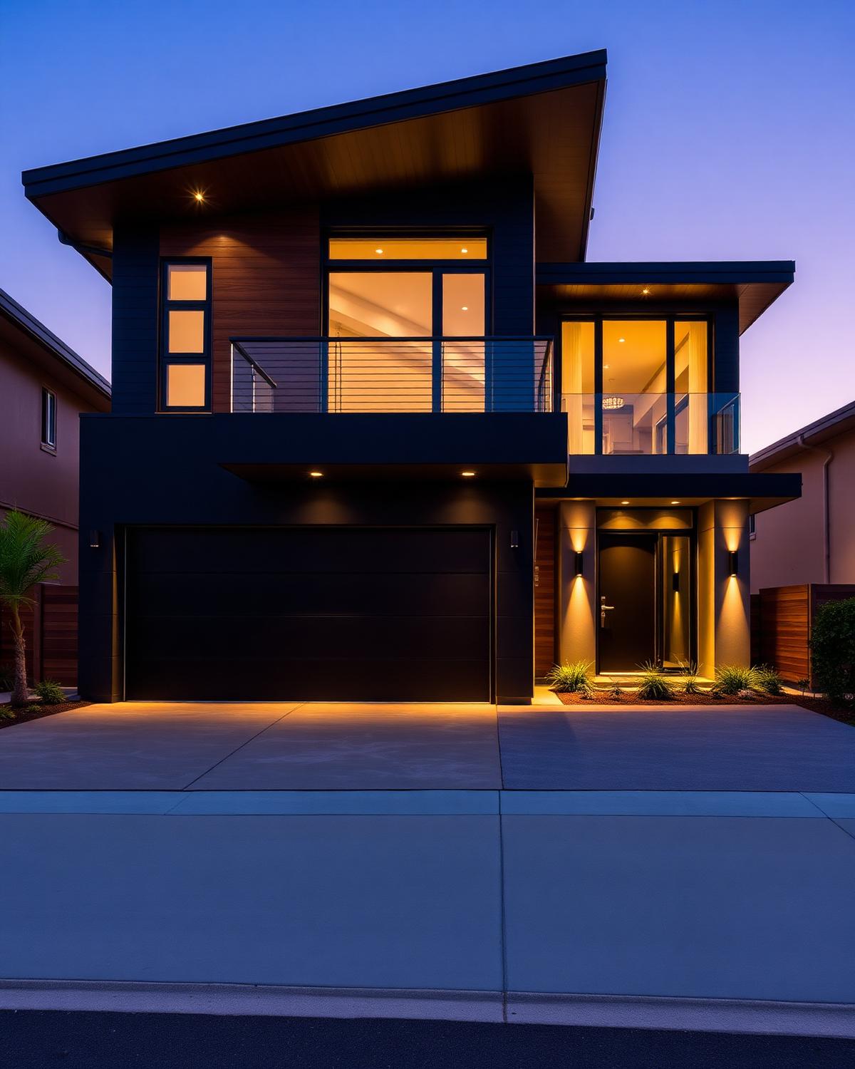 Modern renovated investment property at dusk